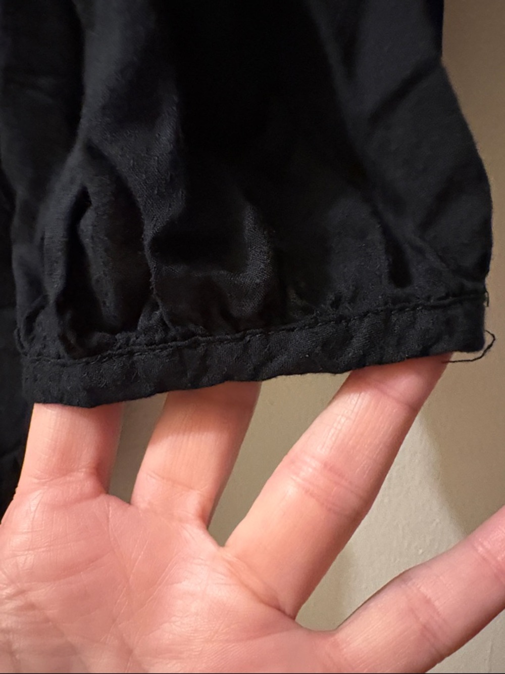 Lucky Brand 1X Black Top with White Embroidered boho details - Picture 6 of 11